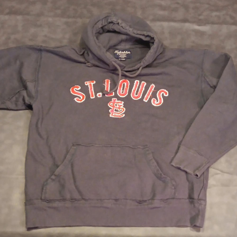 Wright & Ditson Charcoal St. Louis Hoodie With Raw Edge Hem Size Large Mens